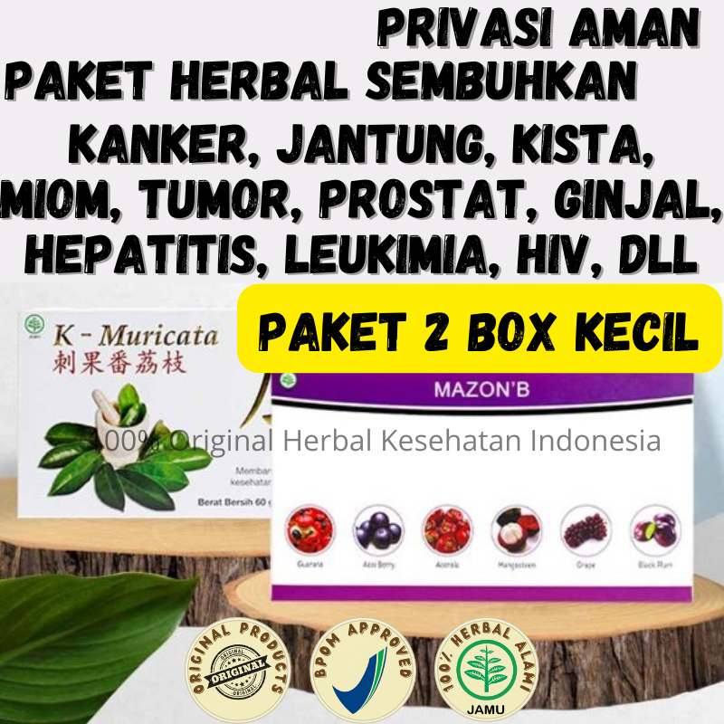 PAKET HERBAL MAZON B K MURICATA 100% ORIGINAL DIJAMIN  Jantung Kista Ovarium Kanker Serviks Benjolan