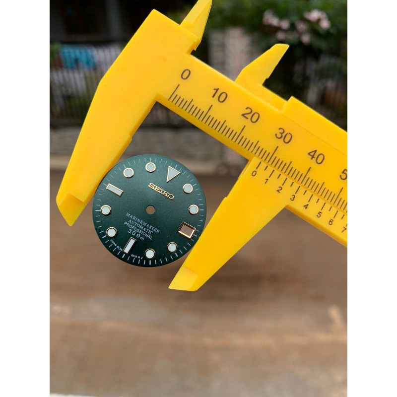 Plat dial jam tangan seiko 28,5MM hijau tanggal samping