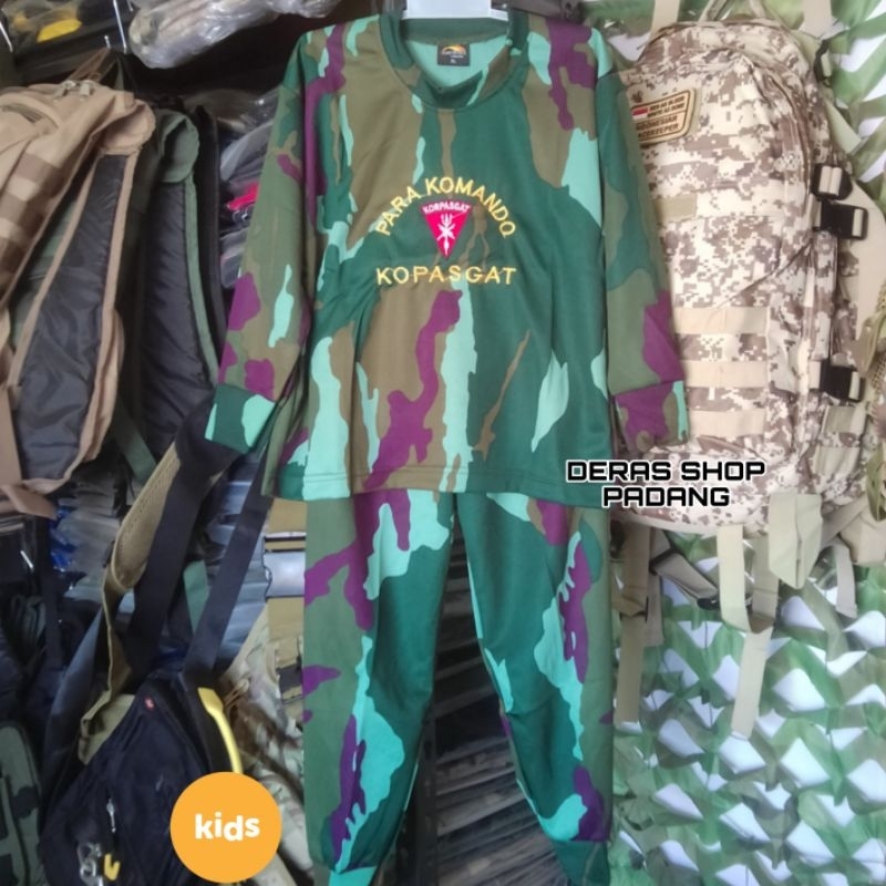Baju Setelan Kaos Anak Drifit loreng Kopasgat Kopaskhas