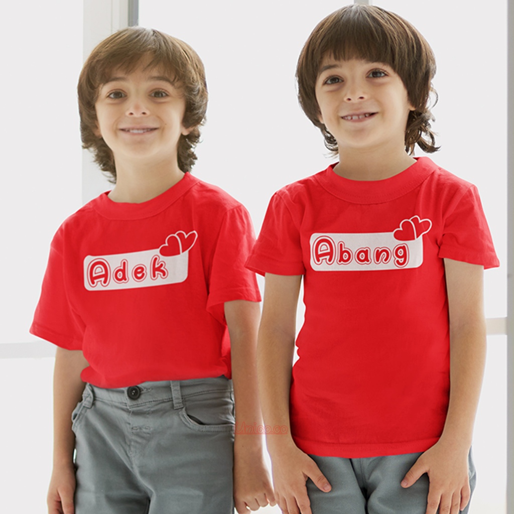 Baju Anak Abang Adek Couple Laki dan Perempuan Kaos Kapel Pasangan Keluarga Terbaru 1-8 Tahun