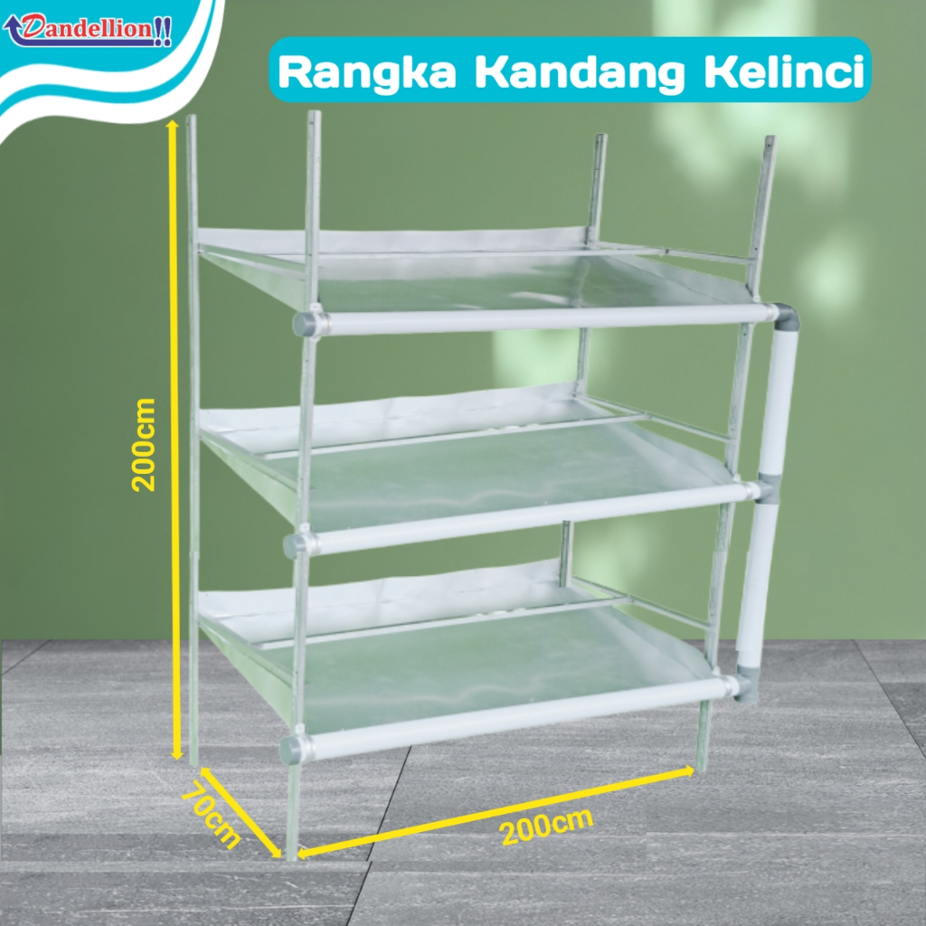 Rangka Kandang kelinci Galvanis  180.70.40cm / 200.70.40cm 3tingkat