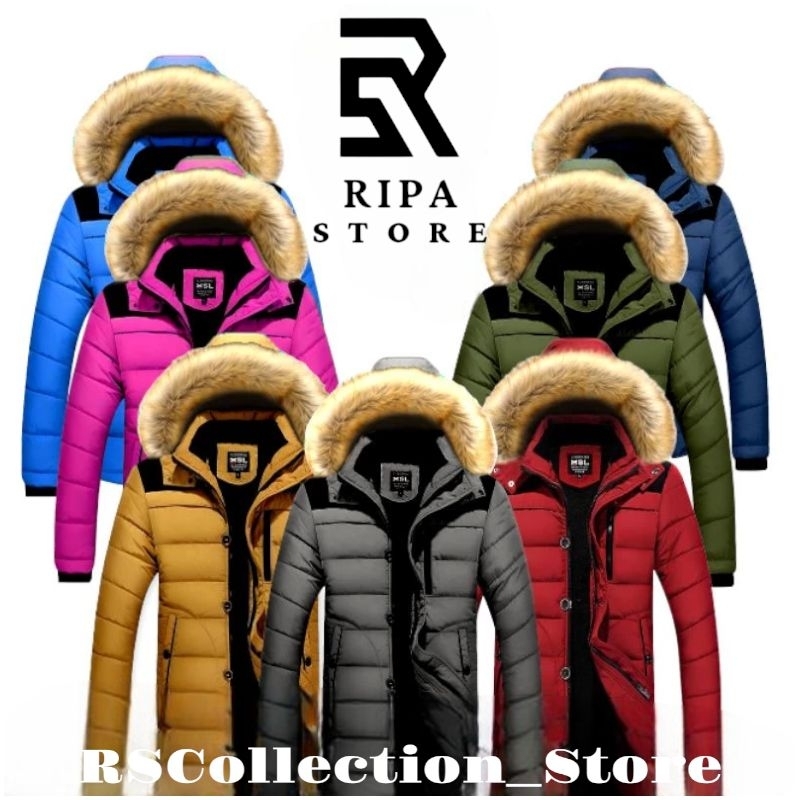 Jaket winter pria tebal musim dingin kerah bulu Korean Style