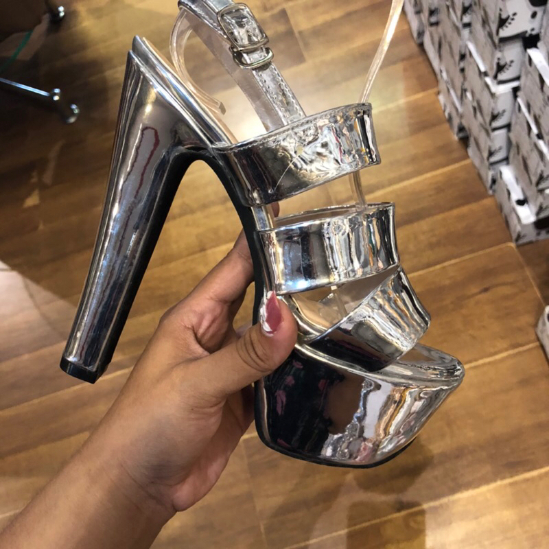 RN - ZARA HEELS WANITA 15cm HEELS PESTA GLOSY