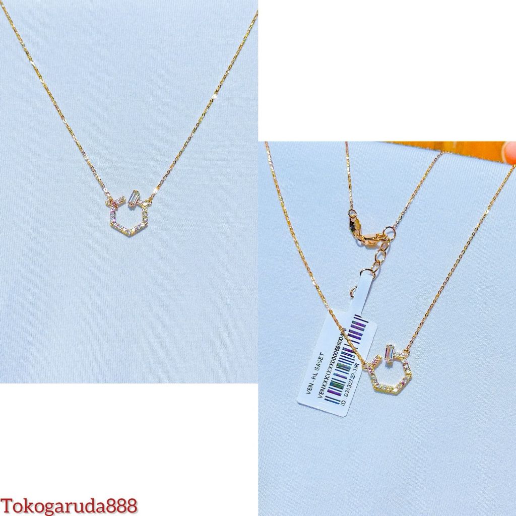 Kalung set anak dan dewasa emas asli kadar 70 16k V  bunga amero aesthetic yunani rantai itali greec