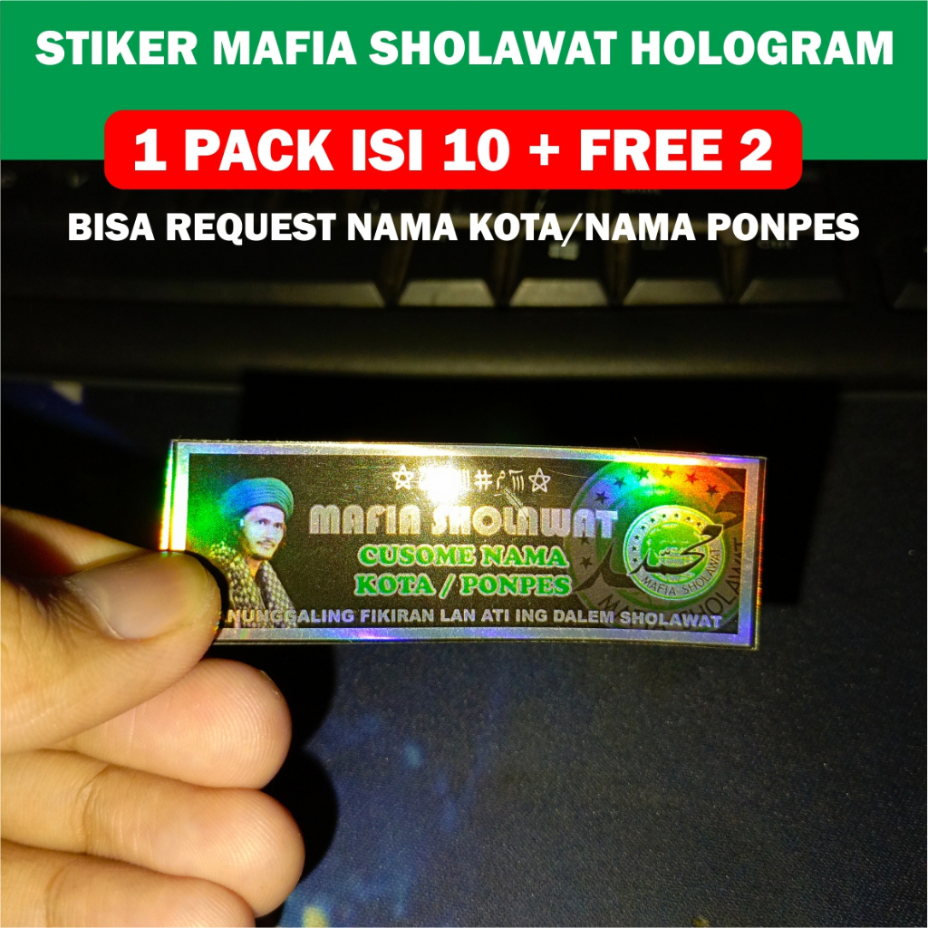 

(Stiker Hologram Isi 12 Pcs) Stiker Mafia Sholawat Hologram Terbaru