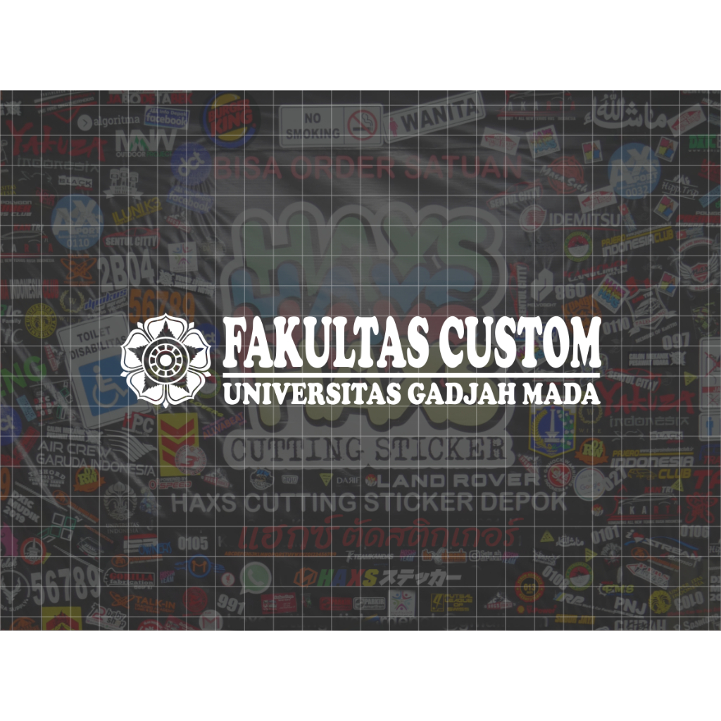 Cutting Sticker Fakultas Custom UGM Ukuran 20 cm Untuk Mobil