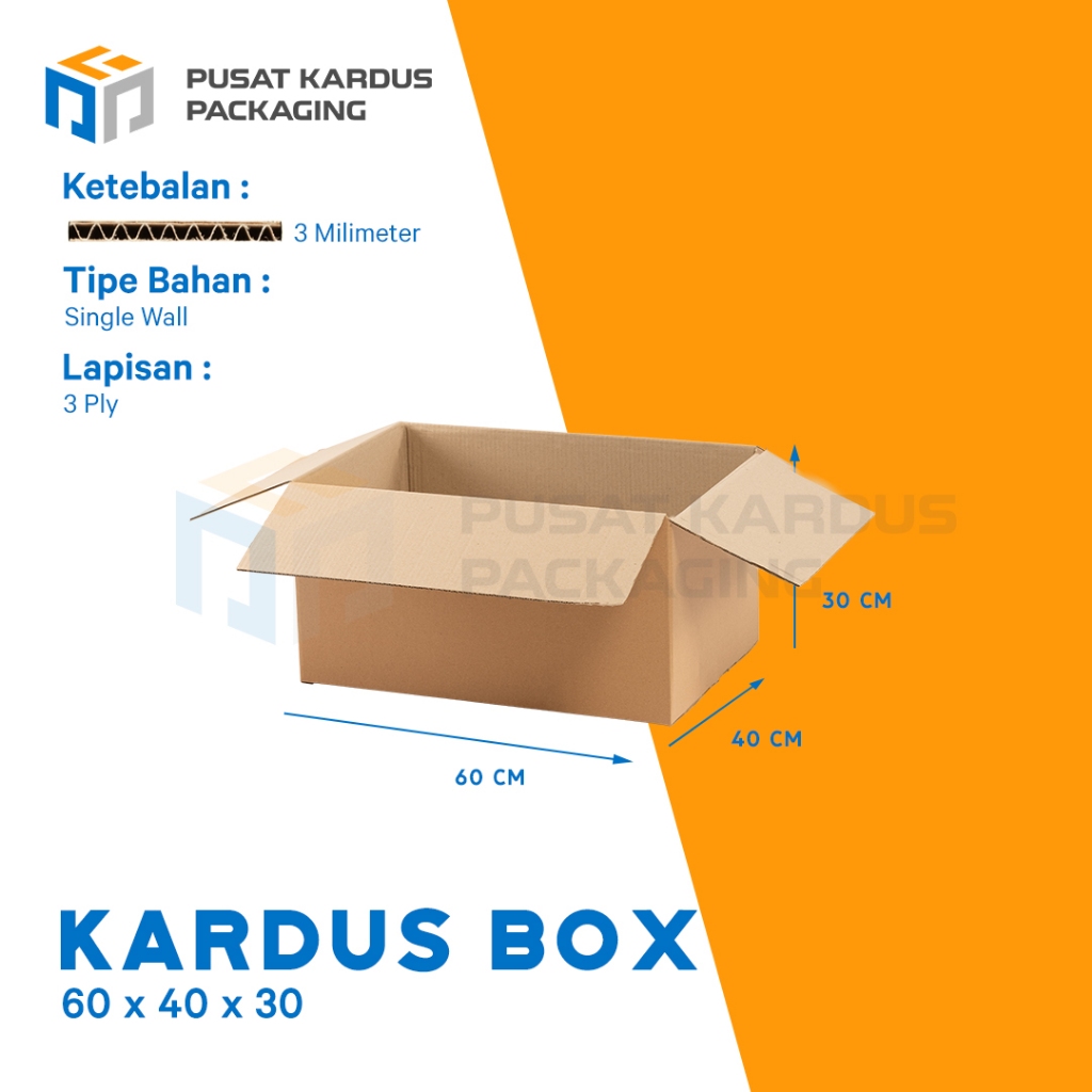 

Kardus Polos Pindahan, Single Wall 60x40x30