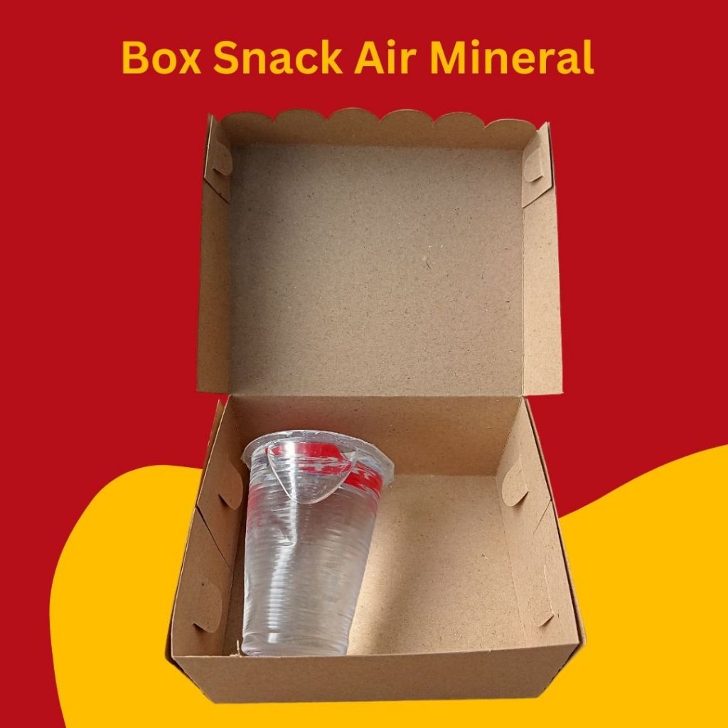 

Kotak dus box snack aqua gelas bisa masuk kraft coklat