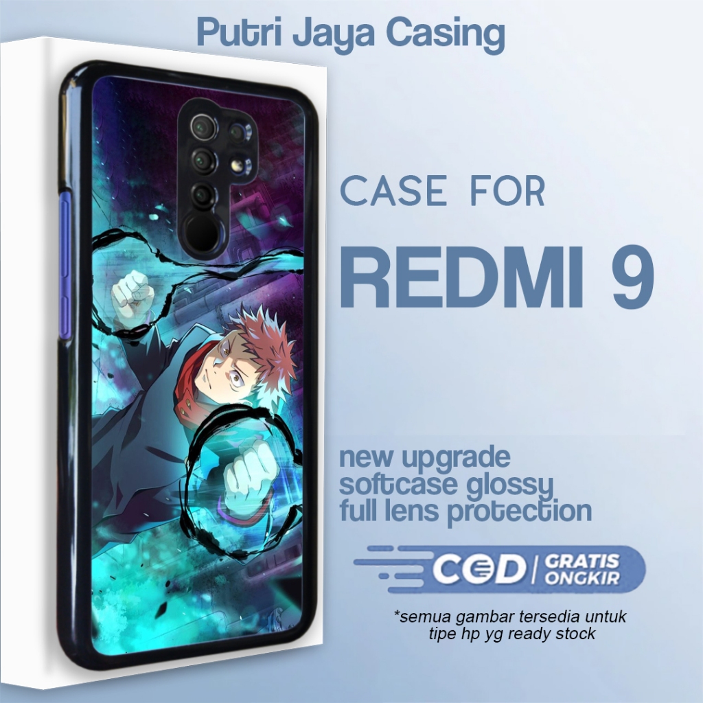 case hp redmi 9 terbaru aesthetic anime yuji itadori art estetik lucu keren unik cewek cowok bahan p