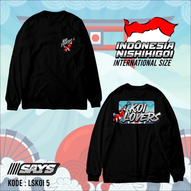 Kaos ikan Koi lengan panjang 5 showa
