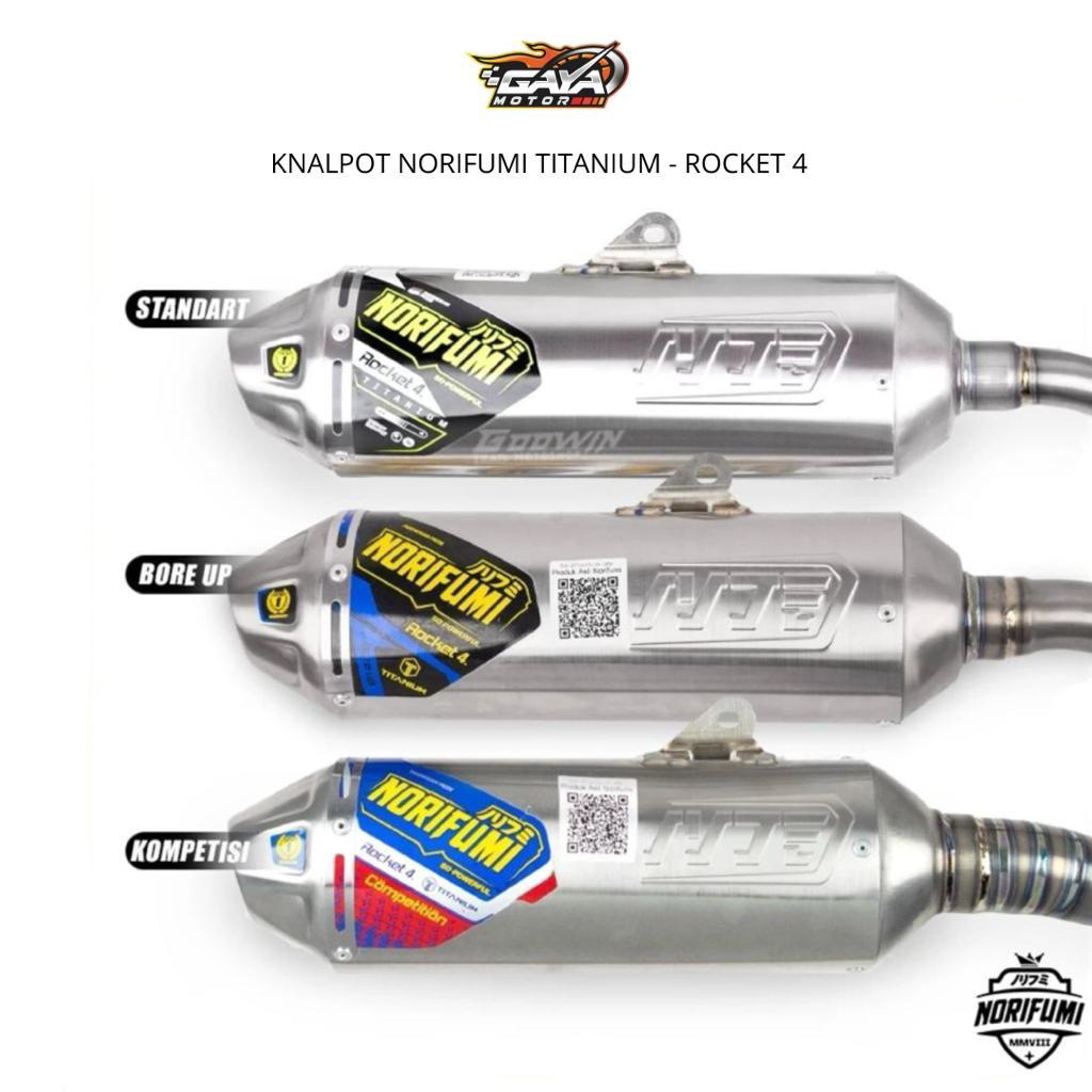 Knalpot NORIFUMI ROCKET 4 TITANIUM KOMPETISI BORE UP SE KLX 150 BF DT / KLX 140 BUILT UP CRF 150 L W