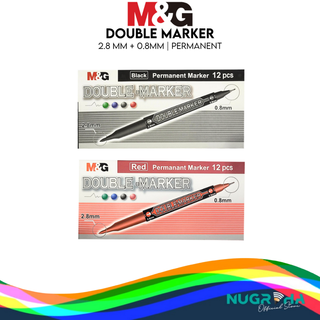 

M&G Spidol 2 Ujung APM21372 Double Marker 2.8 mm 0.8 mm