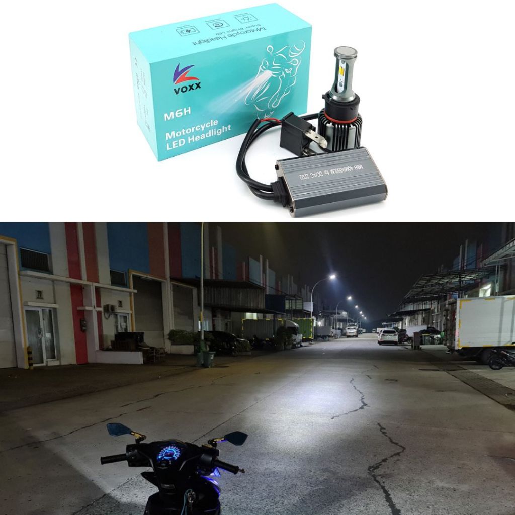 Lampu LED VOXX 2 Sisi H4 H6 H7 AC DC Motor Mobil M6H 40W 4000 Lumen