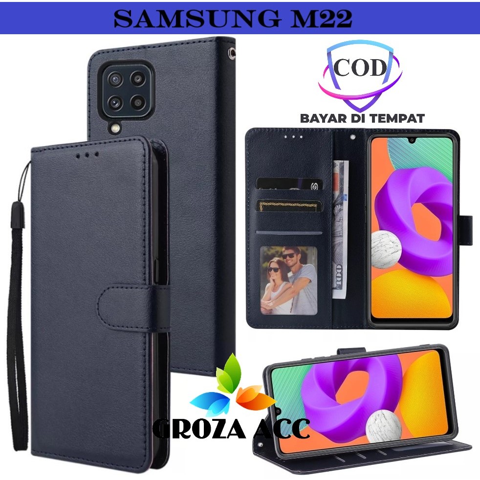 Flip Case SAMSUNG M22 Case Wallet Kulit Casing Dompet Case Wallet Leather Flip Case SAMSUNG M22 Casi