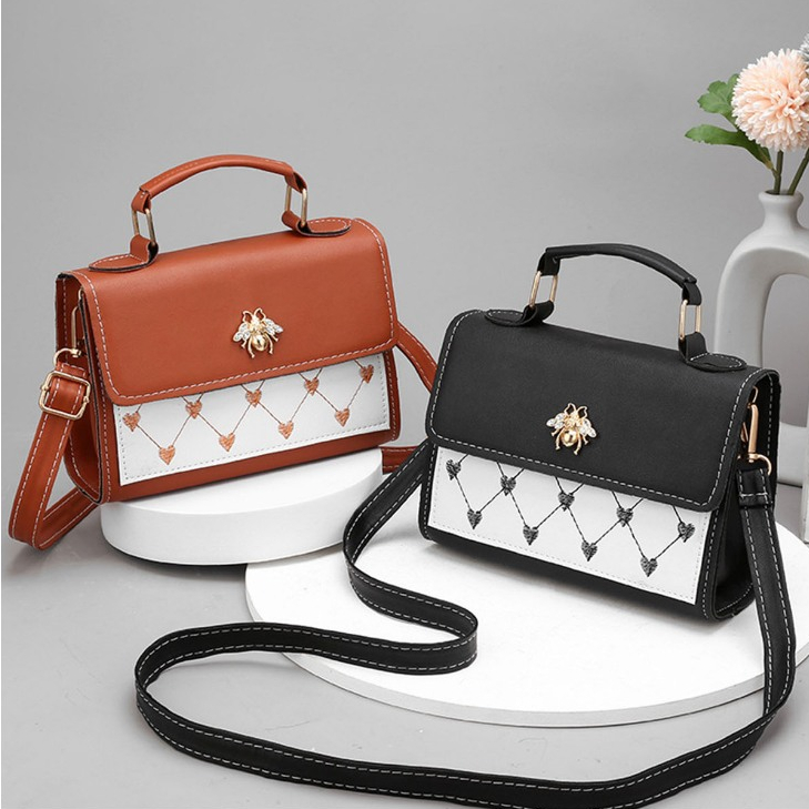 【Live Streaming Exclusive】Tas tangan lebah tas kecil tas selempang bahu mode Korea merah wanita Tas 