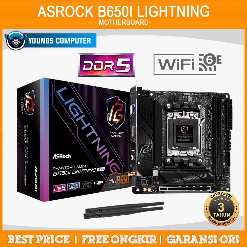 ASROCK B650I LIGHTNING WIFI MOTHERBOARD AMD B650 AM5 DDR5 Mini-ITX