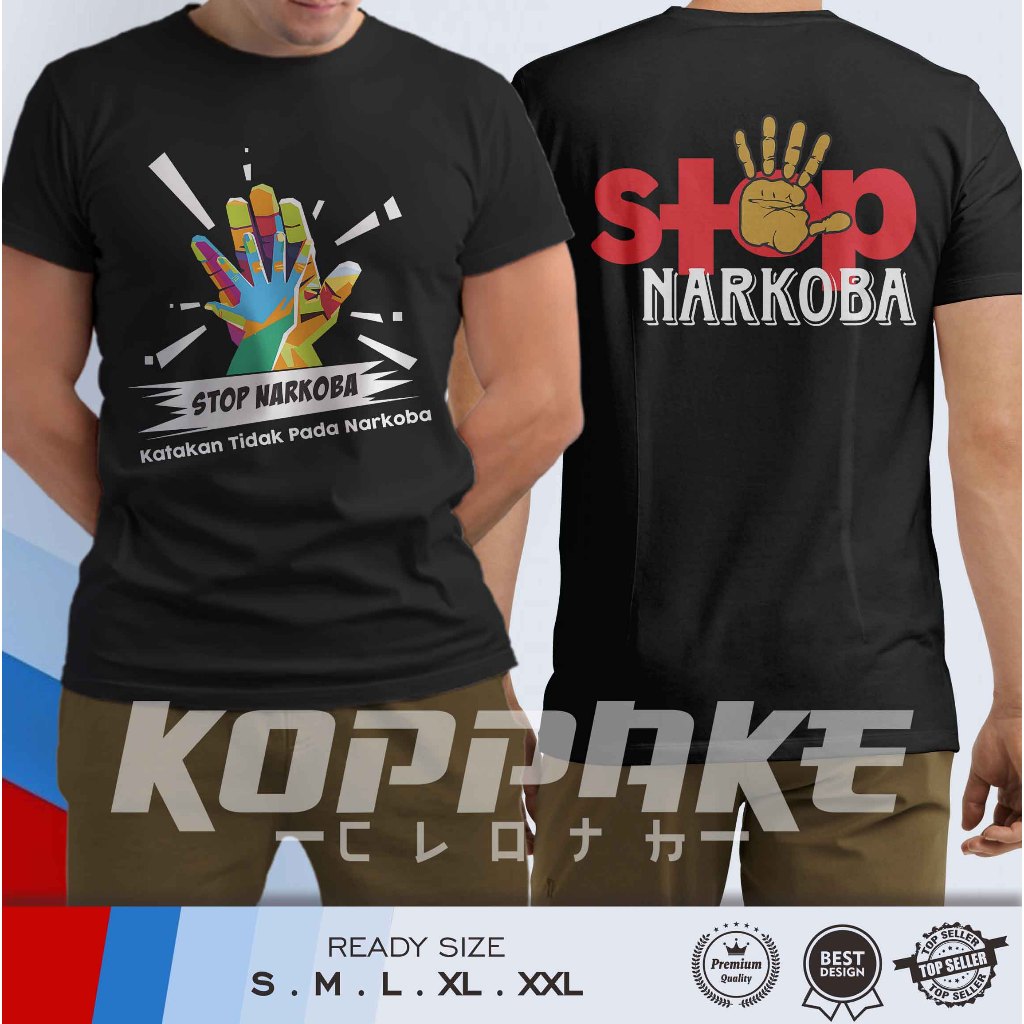 Kaos STOP NARKOBA Katakan tidak pada Narkoba Baju Distro