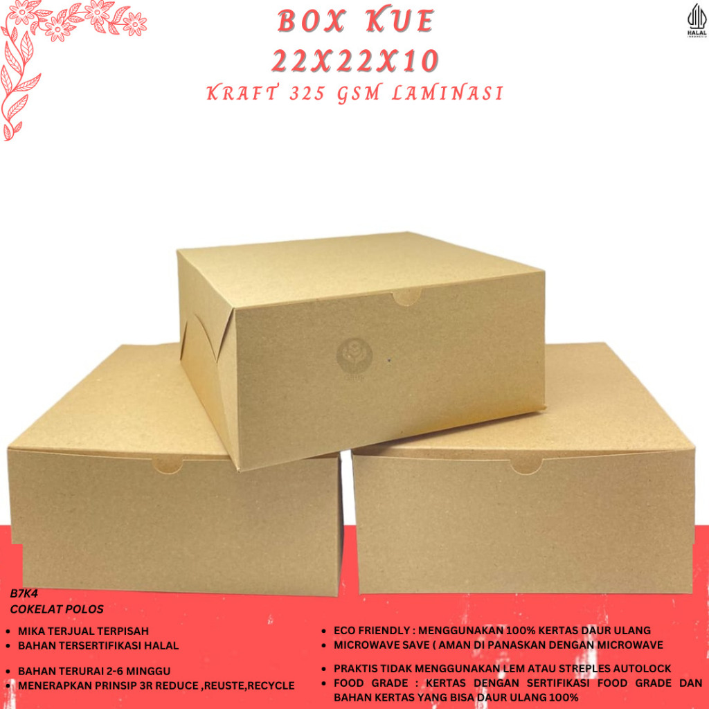 Box Nasi Catering Dus 22x22 Tebal 325 Gsm Laminasi (B7K4-22X22X10)