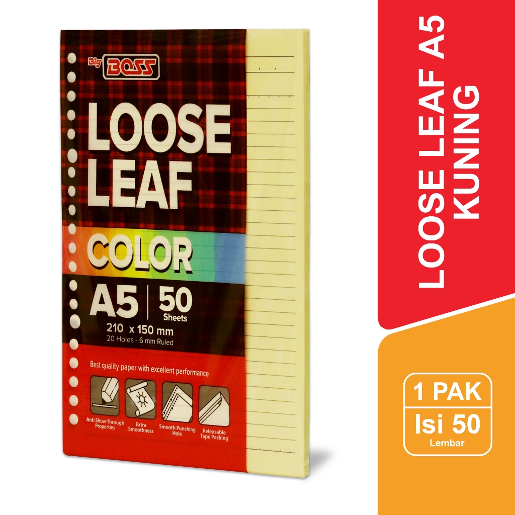 

BigBoss Loose Leaf 50 A5 Kuning - BBO LL 50 A5 160