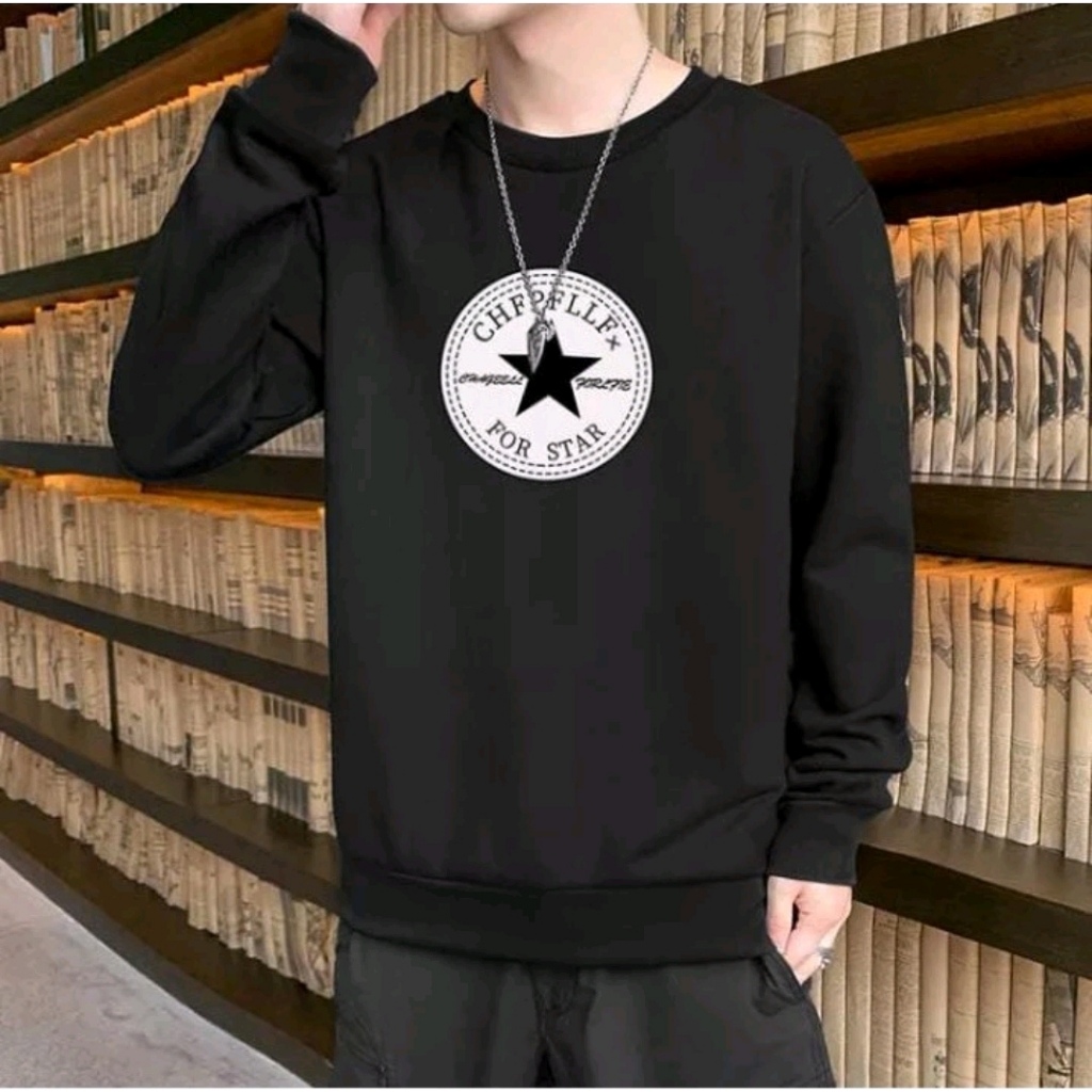 Bisa COD Sweater Keren Promo Sale Kaos Pria Kekinian For Star Kaos Pria Lengan Panjang Baju Unisex Cowok Terbaru Sweter Pria Distro Crewneck Cowok Kasual Kaos Oblong Murah Terlaris Sweater Remaja Dewasa