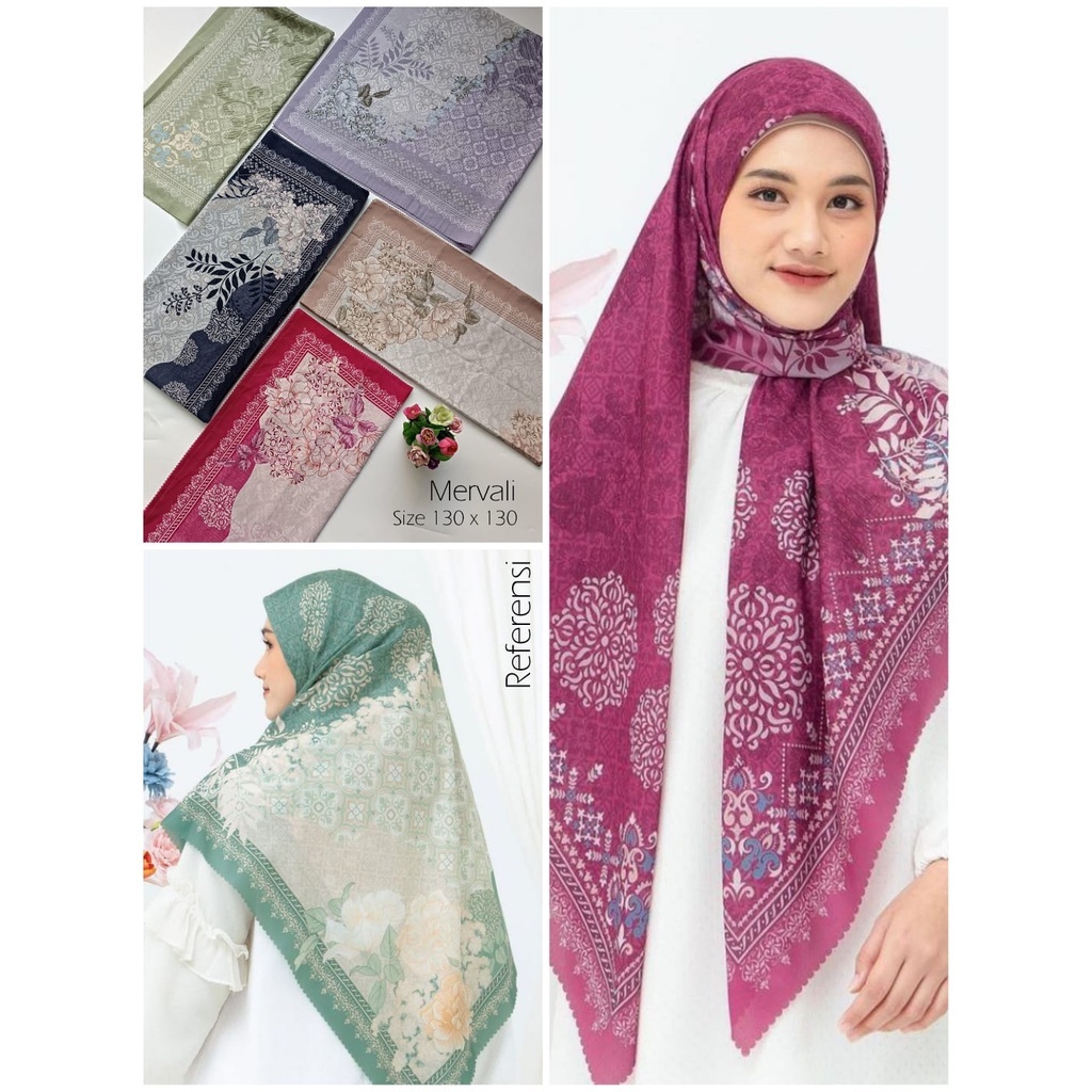 Kerudung Segiempat Denai Voal Motif Premium Terbaru