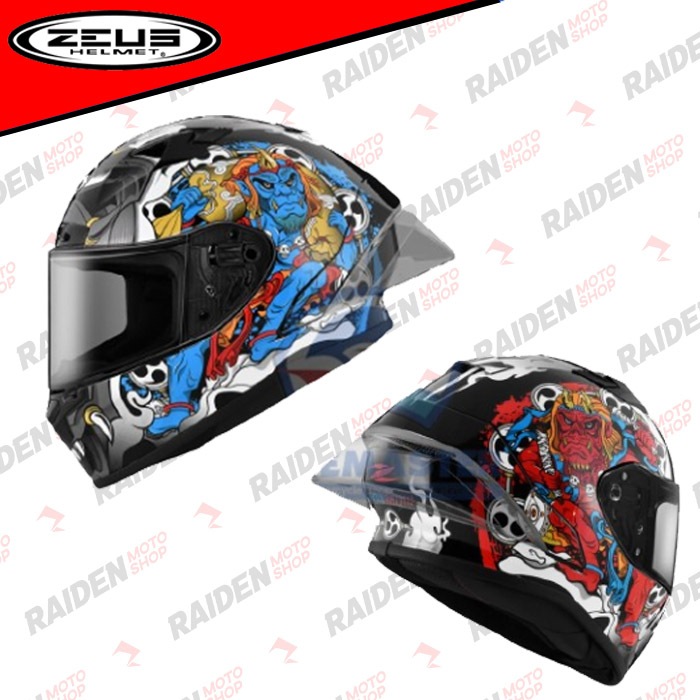 ZEUS ZS826 BK13 BLACK BLUE FULL FACE HELMET