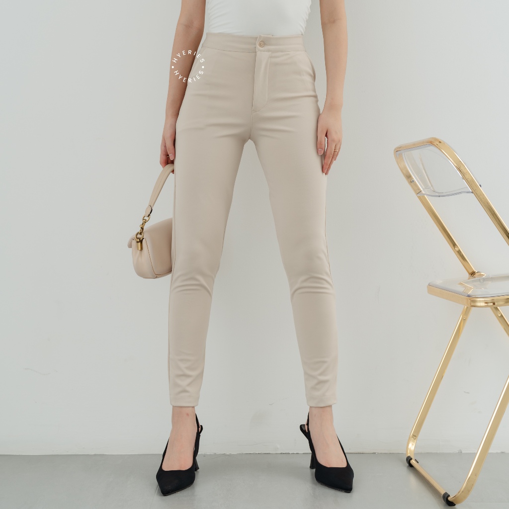 [ HYERIES ] COMFY ++ Hayul Highwaist Pants / Celana Panjang Wanita /  Ankle Pants / Celana Ankle / L
