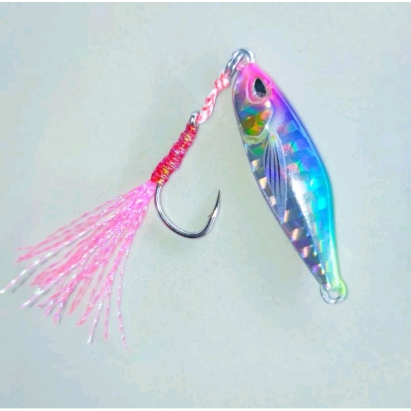5/1PCS METAL JIG 40G & SABIKI KOTREKAN 6CM  Bahan Bulu Mutiara Kilap ✓ Bahan Bulu Mutiara Aurora Thr