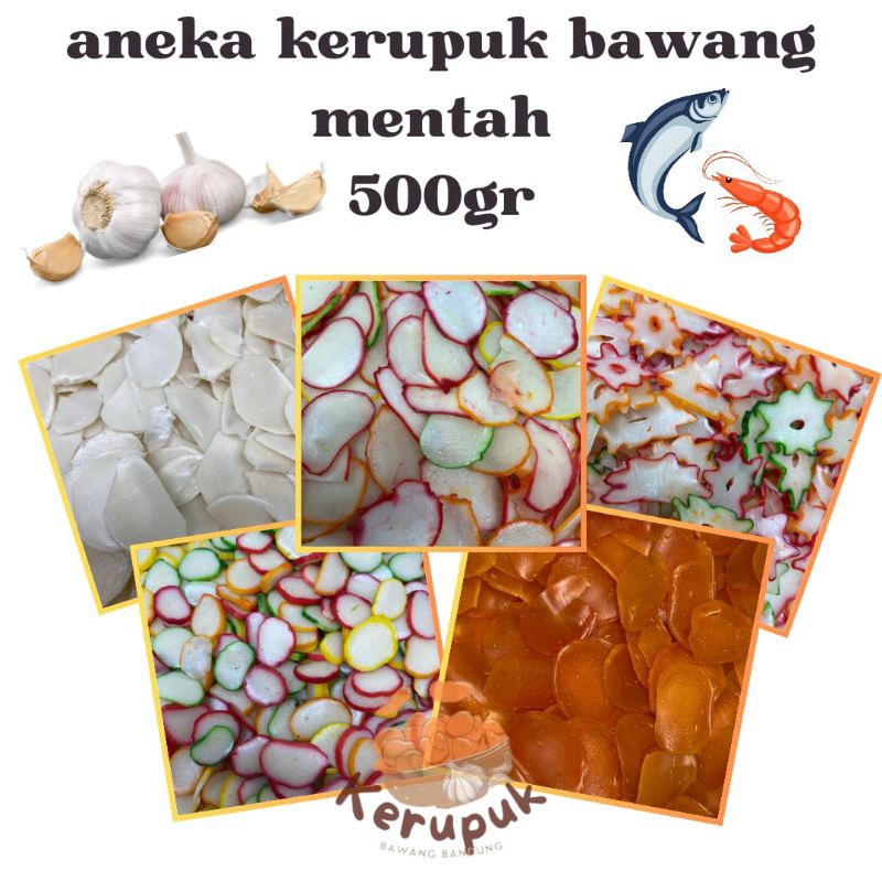 

aneka kerupuk bawang 500gr / kerupuk mentah / kerupuk seblak