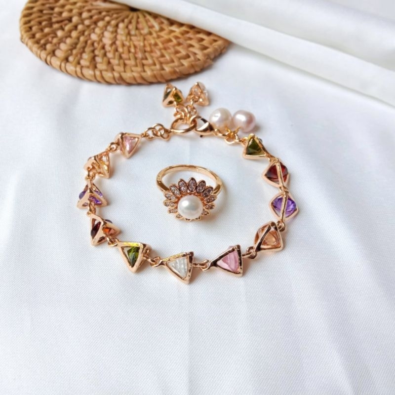 gelang set cincin mutiara