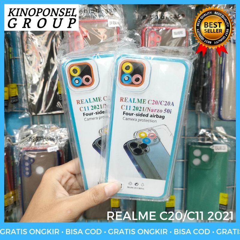 CASE HP REALME C20 C11 2021 | Case Bening Premium Bahan Tebal Pelindung Kamera Silikon Softcase Came