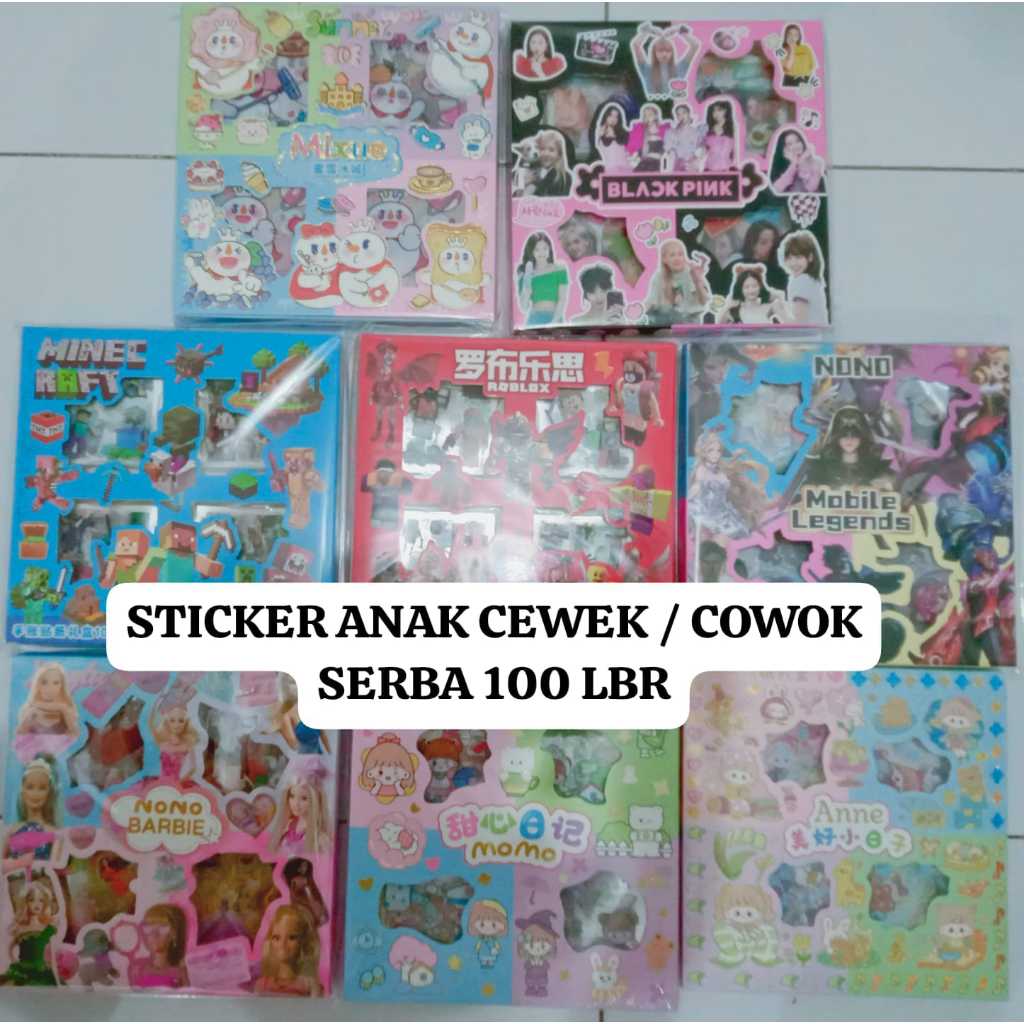 

READY ECERAN 25 LBR AN STICKER MOMO AVENGER ROBLOK MINECRAFT BARBIE BLACKPINK BTS MASU LOTSO MIXUE KEMASAN PLASTIK BENING WARNA PINK, BIRU, HIJAU, UNGU