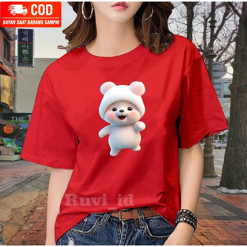 Ruvi_id-KAOS WANITA DISTRO BELI 3 GRATIS HEADSET EXTRA BAS / KAOS GAMBAR BERUANG / KAOS WANITA IMPORT / KAOS WANITA KOREAN STYLE / KAOS WANITA DEWASA / KAOS WANITA LENGAN PENDEK / KAOS WANITA KEKINIAN / ATASAN WANITA MURAH / BAJU COUPLE / T-SHIRT JUMBO