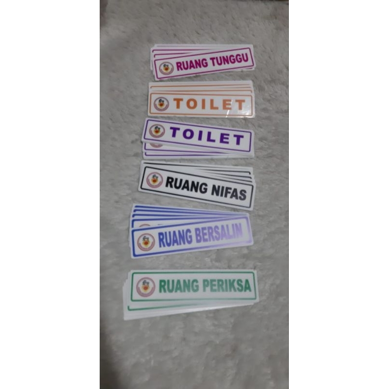 Acrylic nama ruangan bidan 1 set,5 pcs