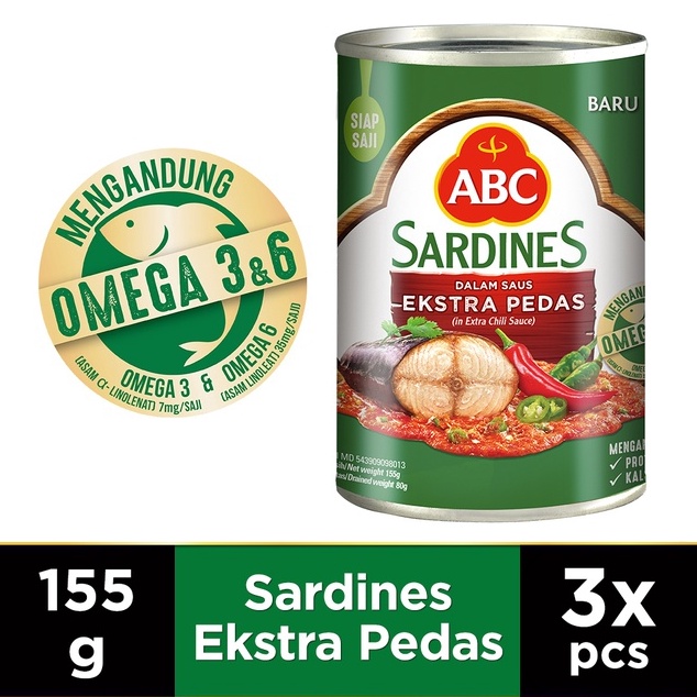 

Star 12.12 ABC Sarden Saus Extra Pedas Multi Pack 3 x 155 gr serbuuu !