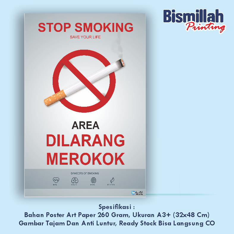 

Poster Kesehatan Area Dilarang Merokok