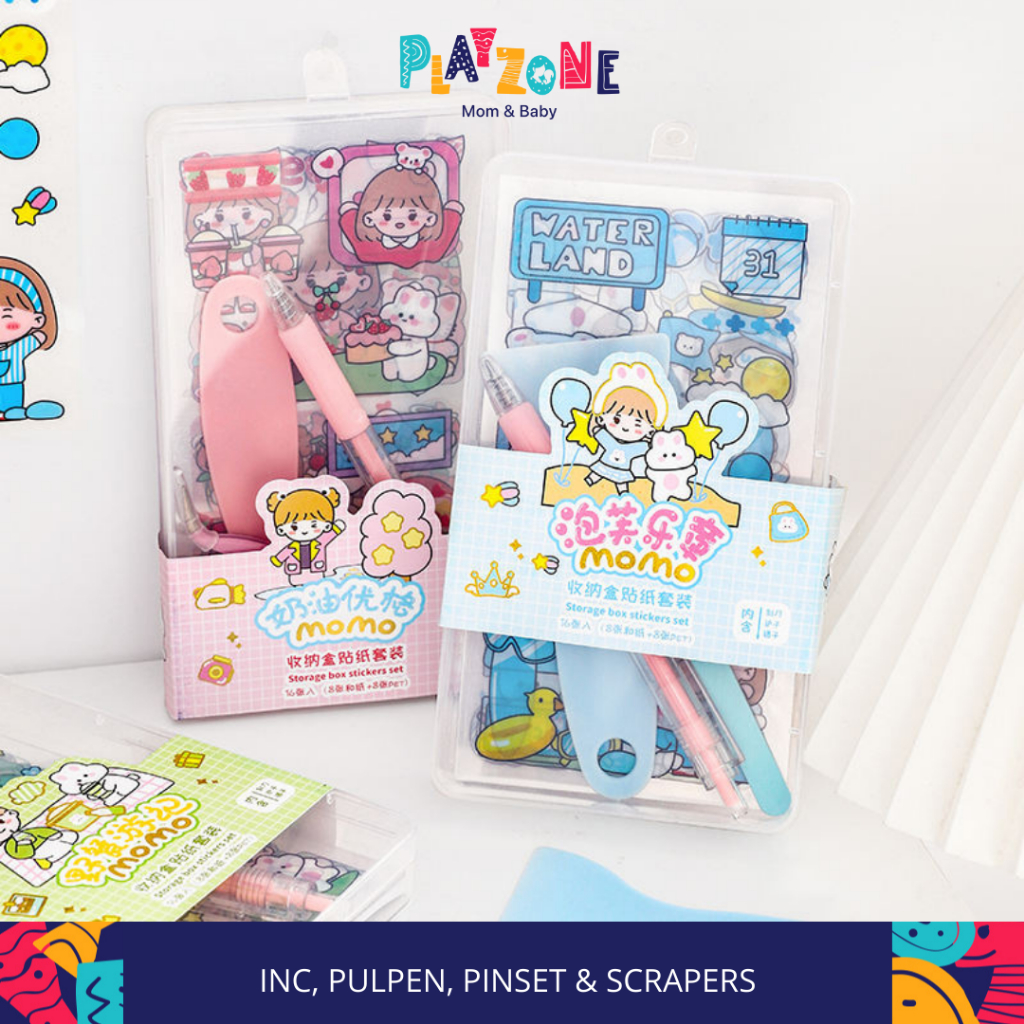 

Play Zone COD Stiker Momo Pinset Box Set Scrapbook Stiker Tool Set 19 pcs Set
