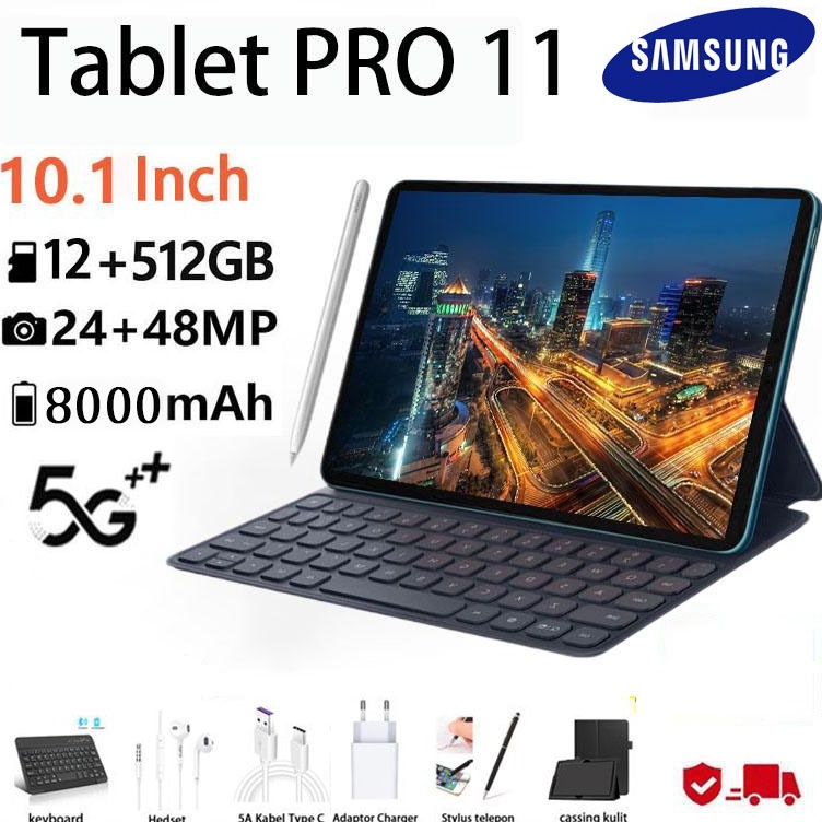 Cepaat 【Bisa COD】Tablet PC Asli Baru 12GB+512GB Tablet Android 10.1inch Layar Full Screen Tablet Gaming kantor  Layar Besar Tablet Murah    Wifi 5G Dual SIM Tablet Untuk Anak Belajar hp tablet