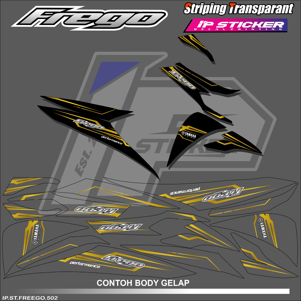 FREEGO (COD) STIKER STRIPING MOTOR YAMAHA FREEGO - STIKER LIST GRAFIK SIMPLE WARNA VARIASI DESAIN RA