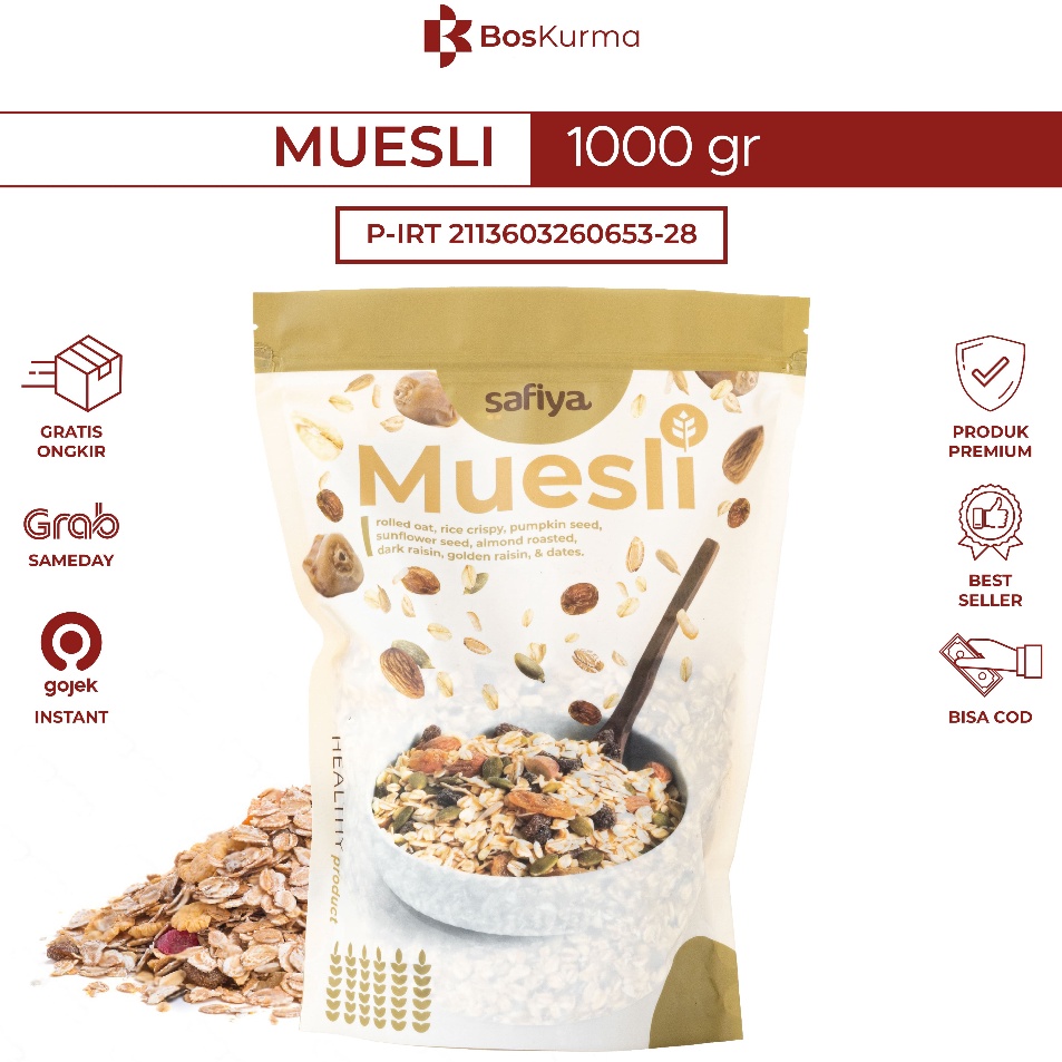 

Harga Grosir Muesli Safiya 1kg dan 500 gr - Muesli Sereal Makanan Ringan