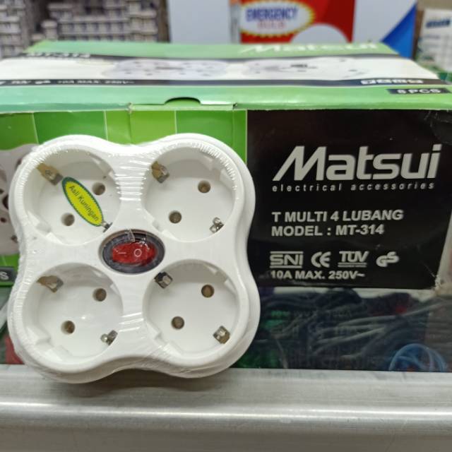 Steker T Multi 4 Lubang  merk 314 Matsui