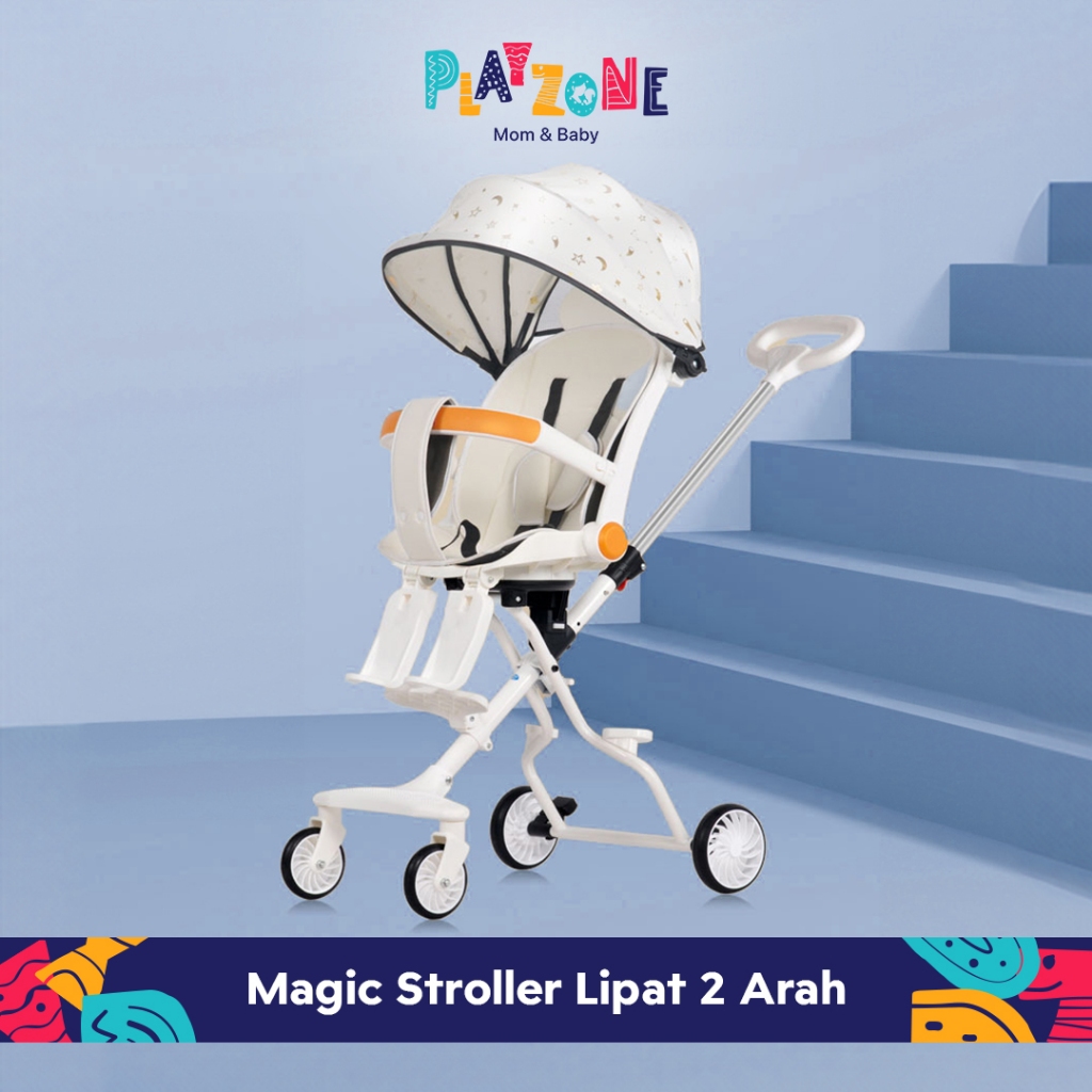 Play Zone COD Kereta Dorong Bayi Lipat Dua Arah Stroller Dorong Bayi Dengan Atap / Perlengkapan Bayi