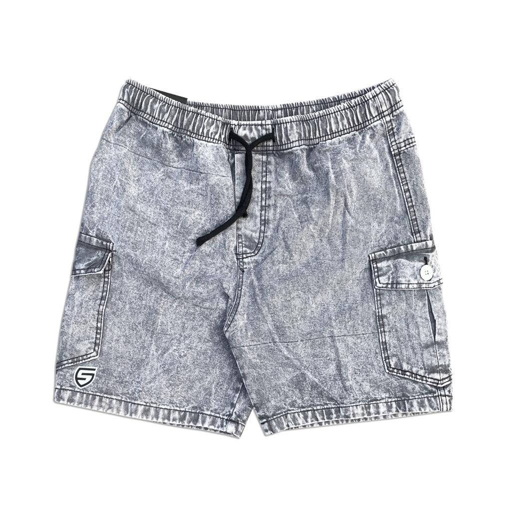 Celana Pendek Kargo Jeans Pinggang Karet Kolor Cargo Jens Pria Diatas Lutut Model Boardshort Kolor C