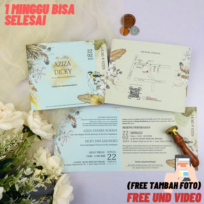 Undangan Pernikahan Murah, Elegant, Lucu | GRATIS UNDANGAN VIDEO/WEBSITE* GS 011