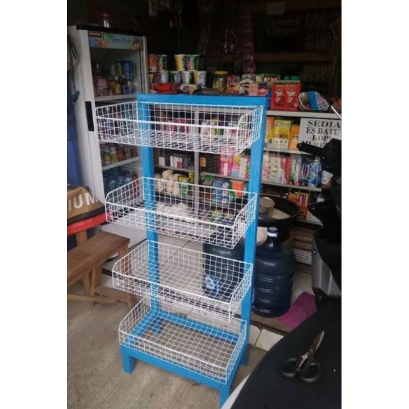 Rak Keranjang besi Ciki snack warung Area Jakarta Bisa Cod & Free Ongkir