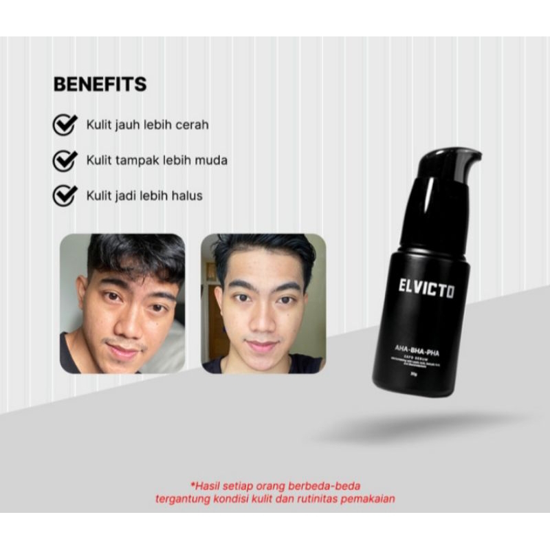 ELVICTO AHA BHA PHA / SERUM EXFOLIASI PRIA / SERUM ELVICTO