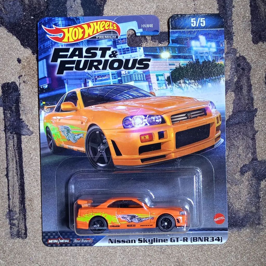 Hotwheels Premium Nissan Skyline GT-R (BNR34) Fast & Furious