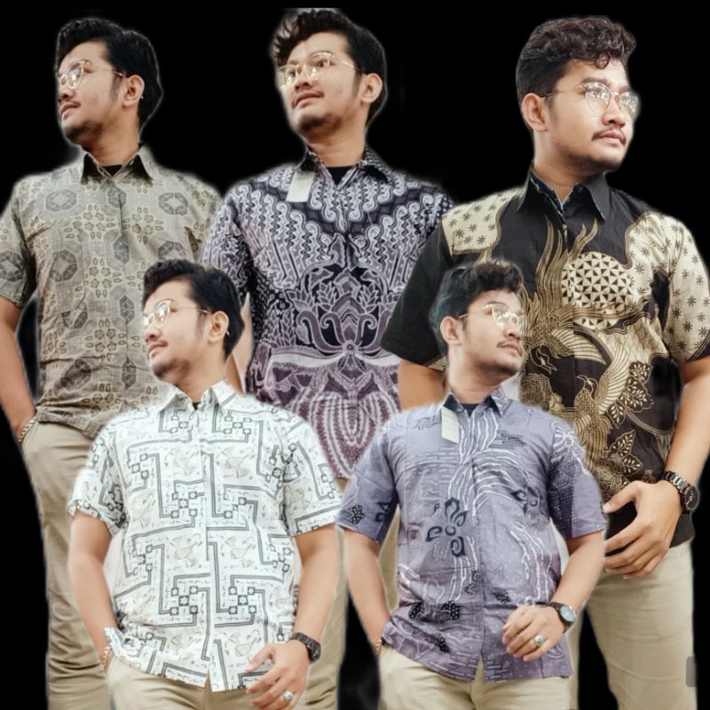 Baju Batik Pria Pendek Pastel Katun Premium | Batik Pria Modern | Baju Batik Laki-laki Terbaru | Baj
