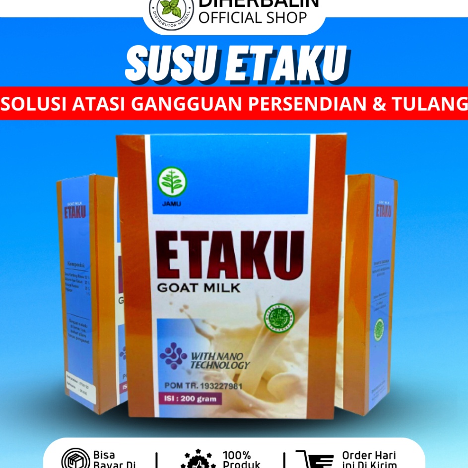 

YJWY3943 [KODE 77] Susu Etaku - Susu Etawa Bubuk Atasi Nyeri Pinggang Sendi Lutut Osteoarthritis Rematik Asam Urat Osteoporosis Aman Alami Halal BPOM