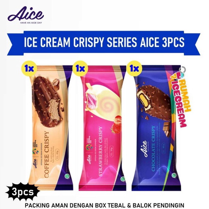 

✔FREE ONGKIR✅ Ice Cream Crispy Series Aice 3pcs